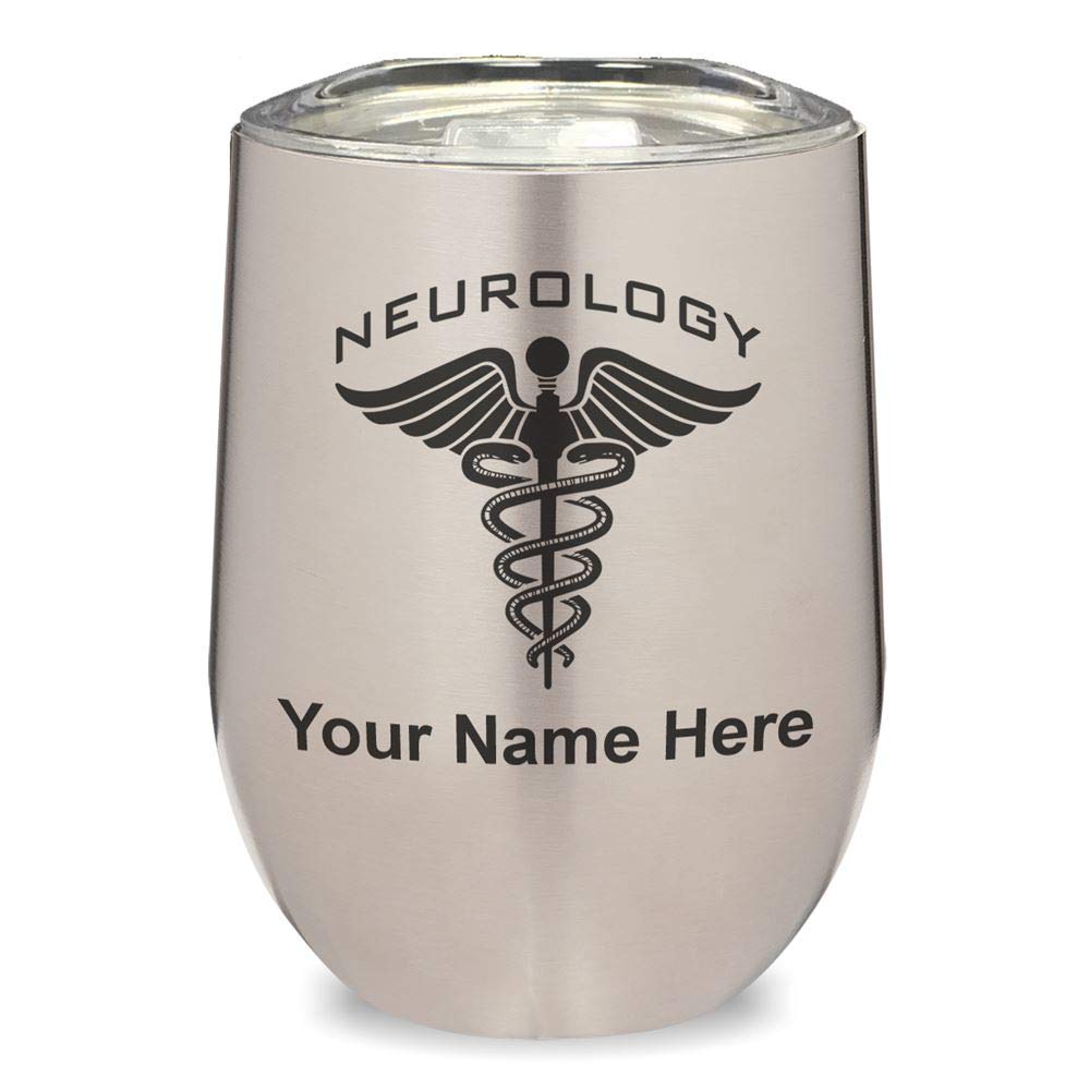 LaserGram Double Wall Insulated Stainless Steel Wine Tumbler with Personalized Engraving - 16oz Vacuum Sealed Cup for Hot & Cold Drinks - Perfect for Gifts, Parties, and Outdoor Activities (Stainless Steel)