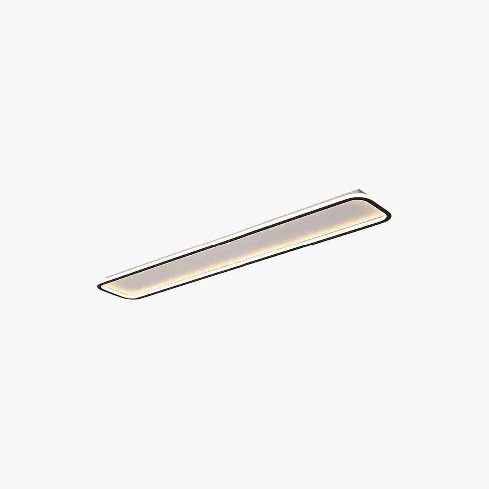 Modern Black Flush Mount Ceiling Light with Rounded Corners - Perfect for Bedroom, Living Room, and Hallway Lighting