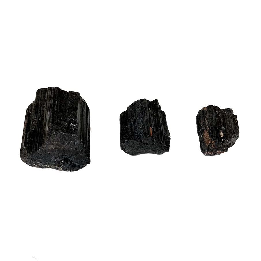 Natural Black Tourmaline Chunks - EMF Protection Stone, Stress Relief & Positive Energy Crystal for Home, Office & Meditation