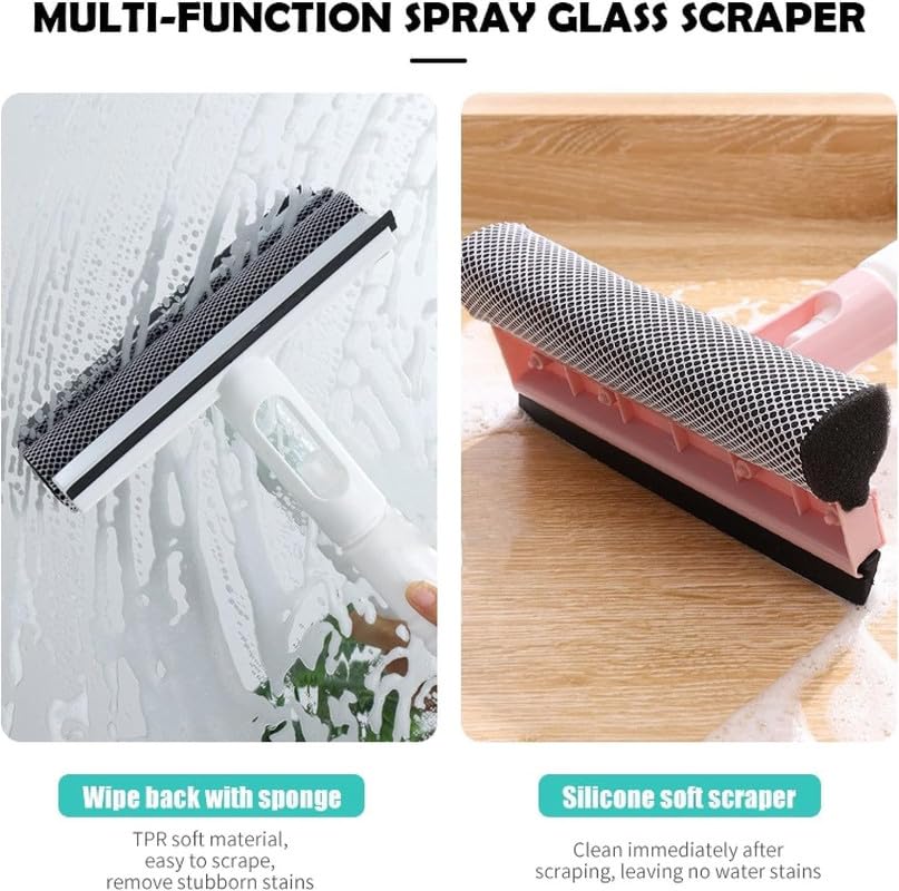 Orrda 3-in-1 Glass Cleaning Kit with Spray Bottle, Double-Sided Window Cleaner Wiper & Squeegee - Perfect for Windows, Mirrors, Shower Doors & Glass Surfaces (1 Pack, Multi-Color)