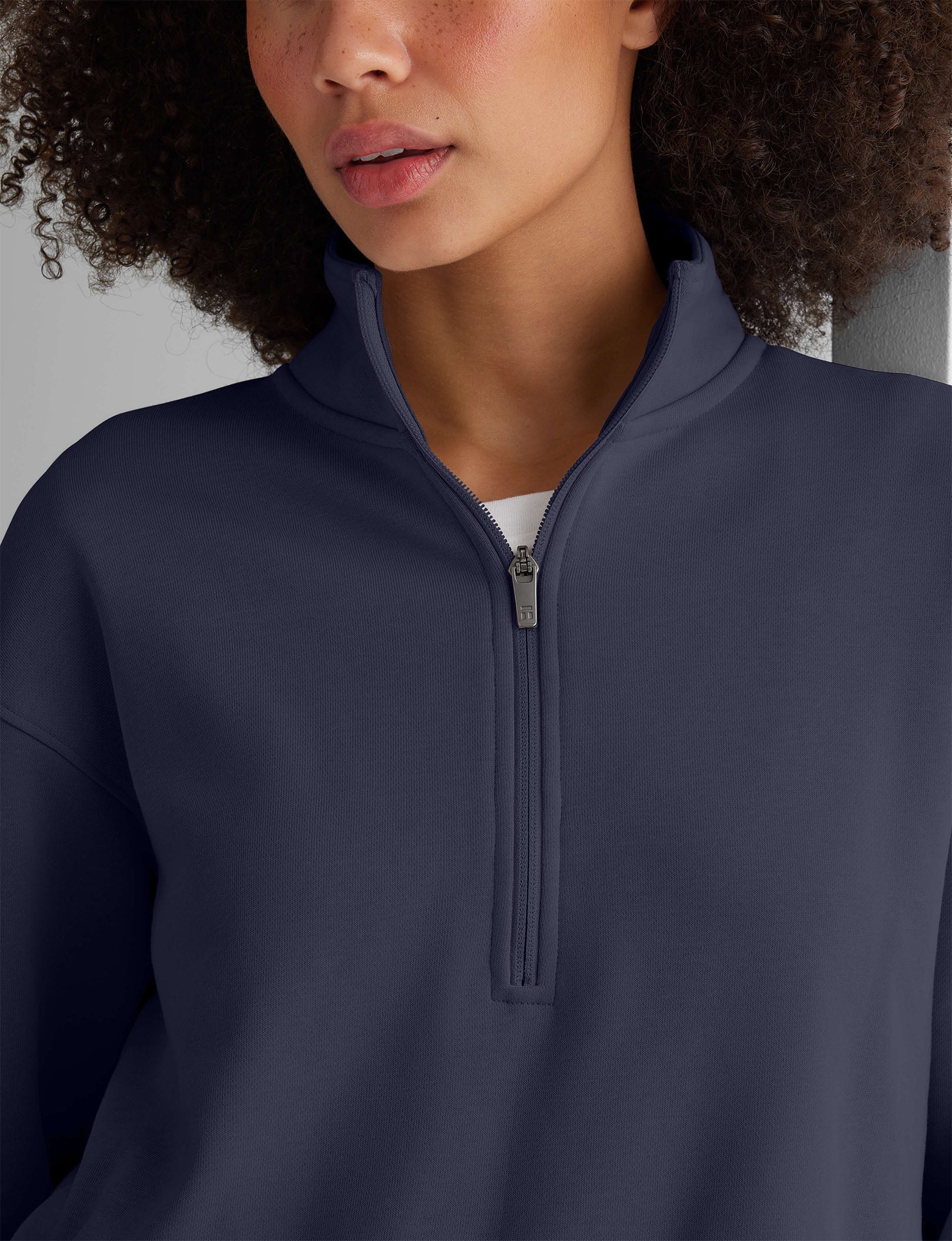 Women's French Terry Half Zip Pullover & Shorts Set - Cozy Lounge Wear for Home, Gym, and Casual Outings