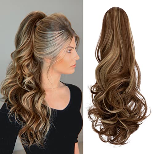 Clip-in Ponytail Hair Extension with Claw Clip - Natural Looking Hairpiece for Instant Volume & Length - Perfect for Parties, Weddings & Everyday Styling