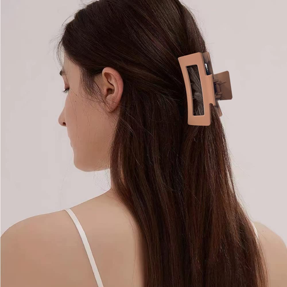 ASG 3-Piece Matte Claw Hair Clips Set - Non-Slip Large Hair Claws for Women with Thin or Thick Hair, 90s Retro Strong Hold Hair Accessories | Perfect for Updos, Ponytails & Everyday Hairstyles
