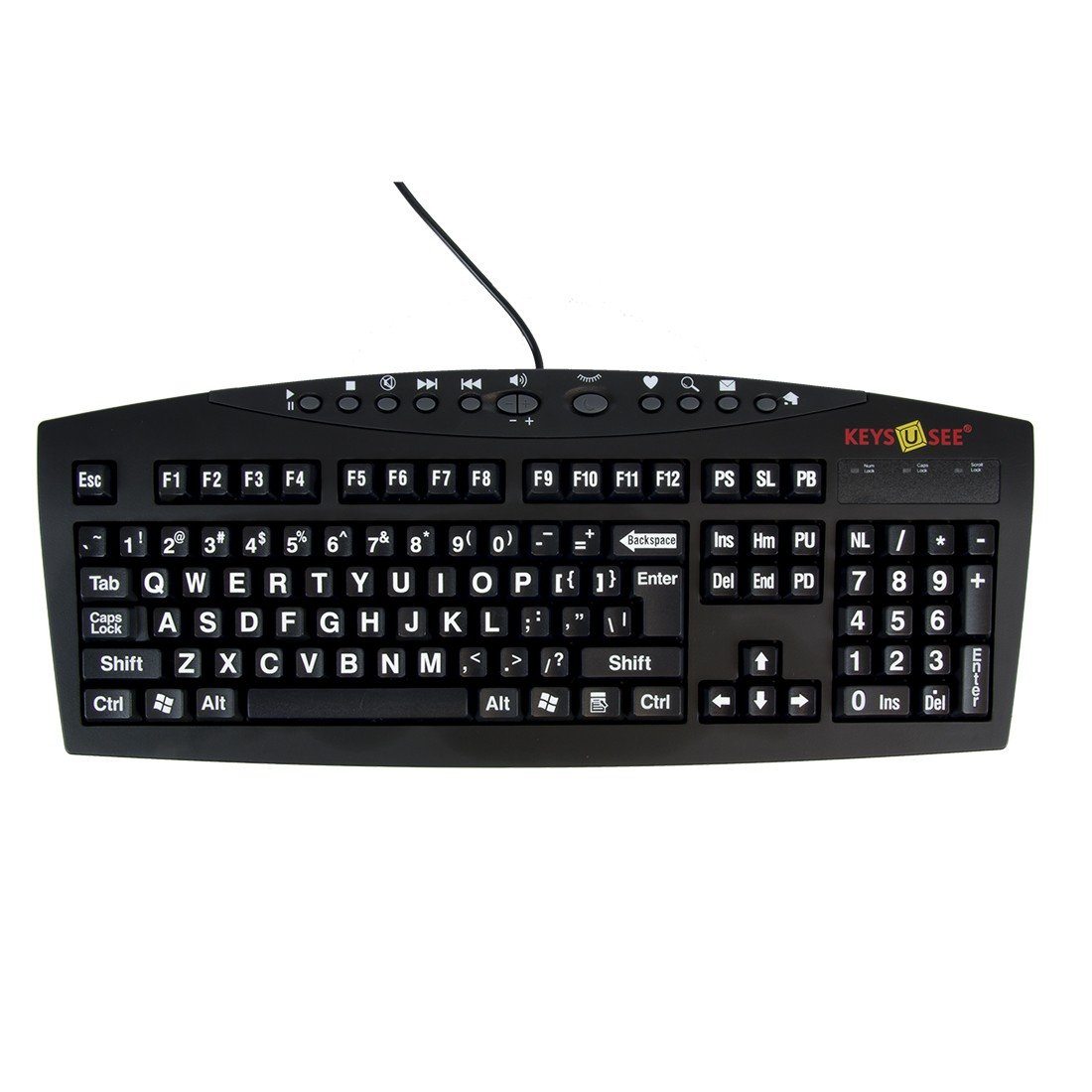 Keys U See Backlit Gaming Keyboard - Mechanical RGB LED Wired USB Keyboard for PC, Mac, Laptop - Perfect for Gaming, Typing & Office Work