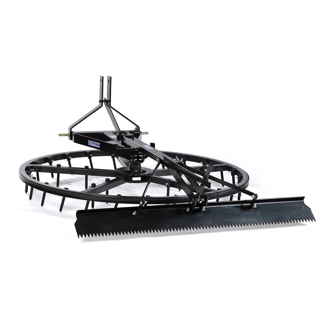 Titan Attachments 72-inch Arena Spin Harrow Rake Kit - Heavy Duty Pull Behind Harrow Rake for Soil Leveling, Field Prep & Arena Maintenance - Perfect for Farming, Landscaping and Equestrian Riding Arenas