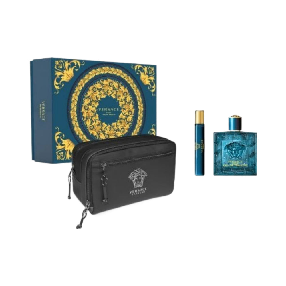 Eros 3-Piece Eau De Toilette Set - 100ml Perfume for Men - Romantic Date Night & Special Occasion Fragrance Gift