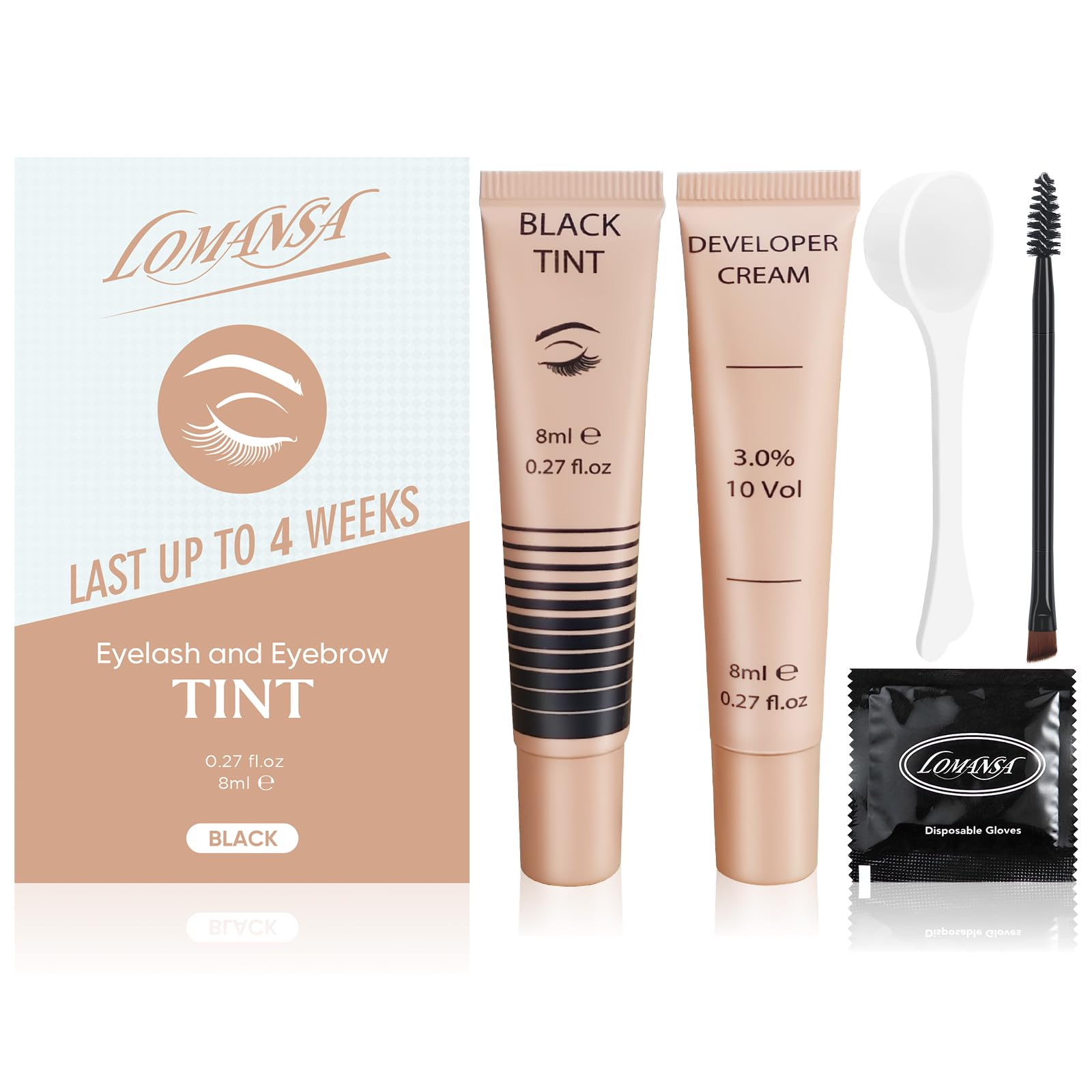 Professional Lash Color Kit - Black Eyelash Tint Set with Natural Look, Lasts 4 Weeks | Easy to Use at Home & Salon | Perfect for DIY Beauty & Professional Lash Treatments