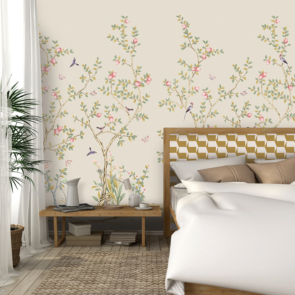 Premium Pomegranate Peel and Stick Wallpaper Mural - Self-Adhesive Removable Wall Decor for Living Room, Bedroom, Nursery | Easy DIY Home Decoration