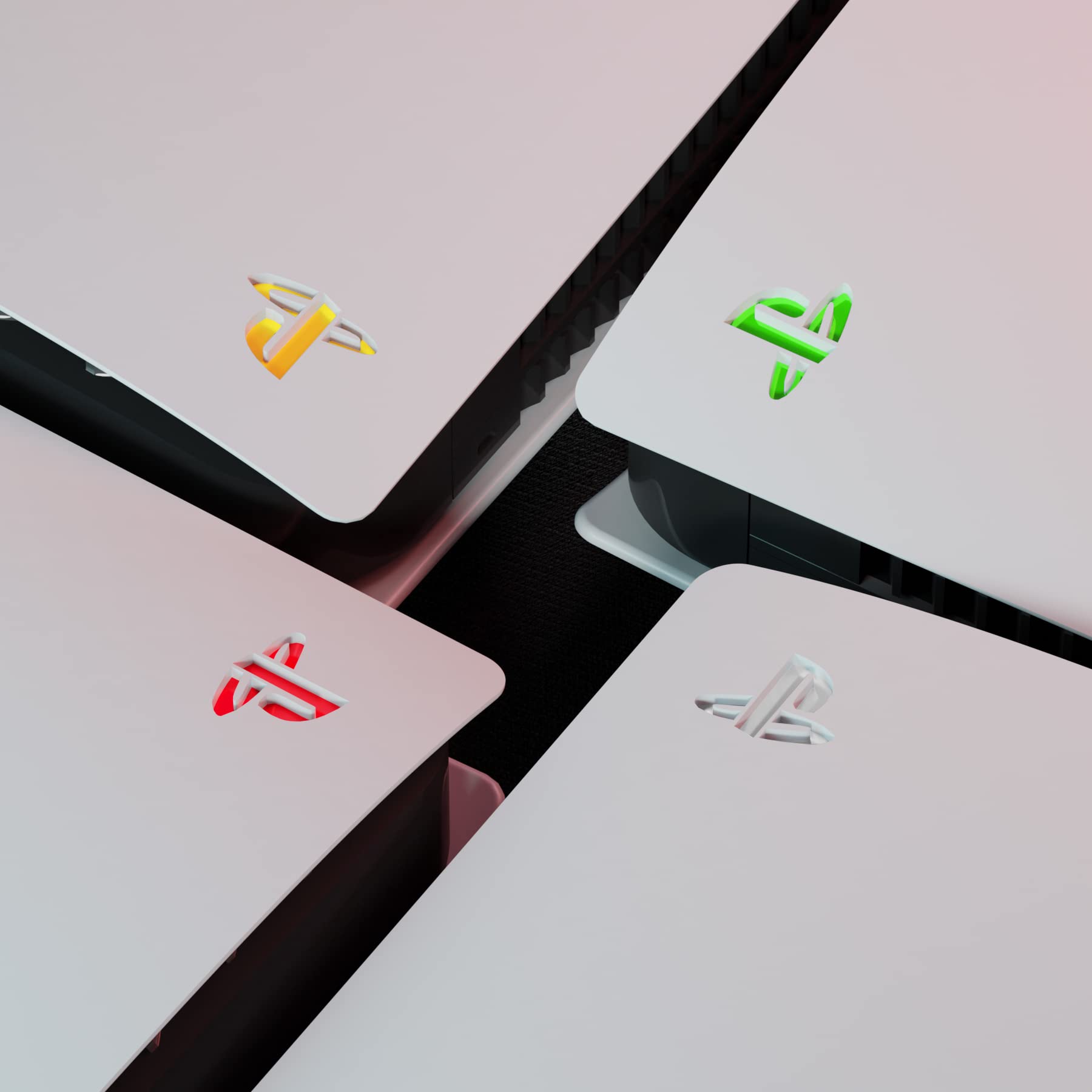 PlayVital Custom Vinyl Decal Skins for PS5 Console - 8 Chrome Colors & 4 Gradient Styles | Logo Underlay Sticker for PS5 Disc & Digital Edition | Perfect for Gaming Setup, Personalization & Protection