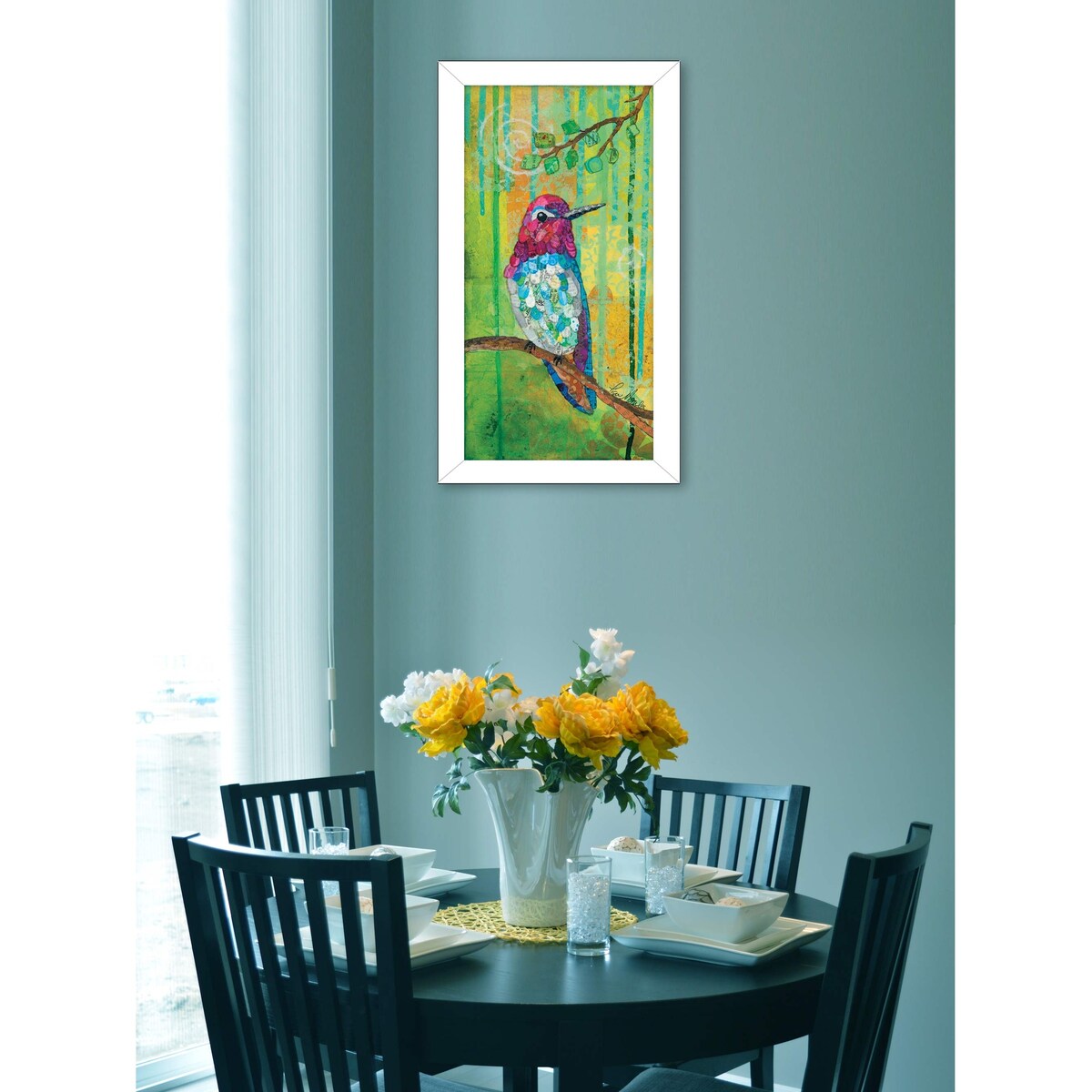 Anna's Hummingbird Framed Wall Art by Lisa Morales - Handmade Ready to Hang Home Decor for Living Room, Bedroom & Office