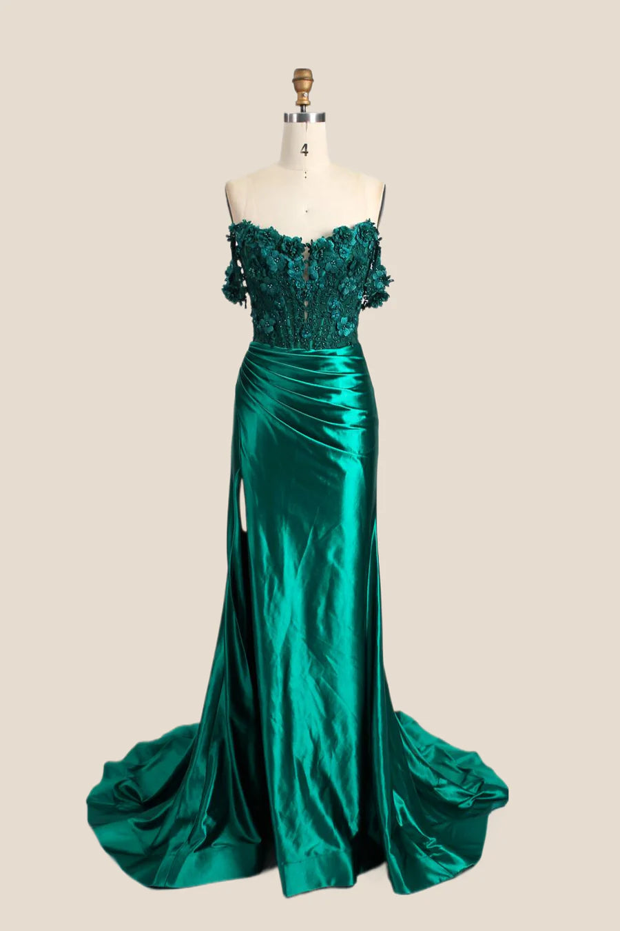 Elegant Red Corset Prom Dress - Satin Off-the-Shoulder Mermaid Gown with Appliques for Homecoming, Evening Party & Special Occasions