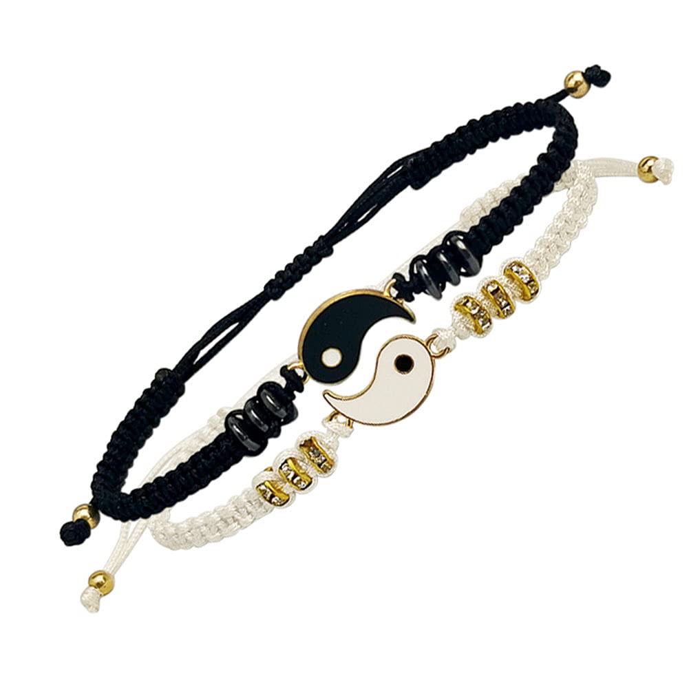 Yin Yang Adjustable Braided Rope Bracelet for Men & Women - Best Friend & Couple Gift, Perfect for Daily Wear, Travel, and Special Occasions - DD24