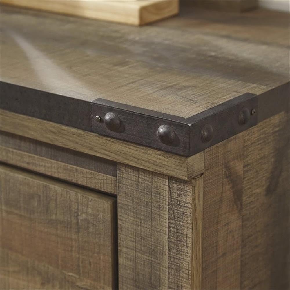 Brown Wood Nightstand Set - 2 Drawer Night Stand & Matching 3-Piece Bedroom Furniture | Perfect for Master Bedroom, Guest Room & Apartment Decor