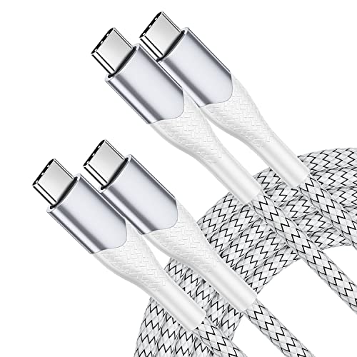 2-Pack 6ft USB C to USB C Fast Charging Cable - 60W PD Braided Type C Cable for iPad Pro 2020, iPad Air 4, MacBook Pro/Air, Samsung Galaxy S22/S21/S20 Ultra - Durable Charger for Home, Office & Travel