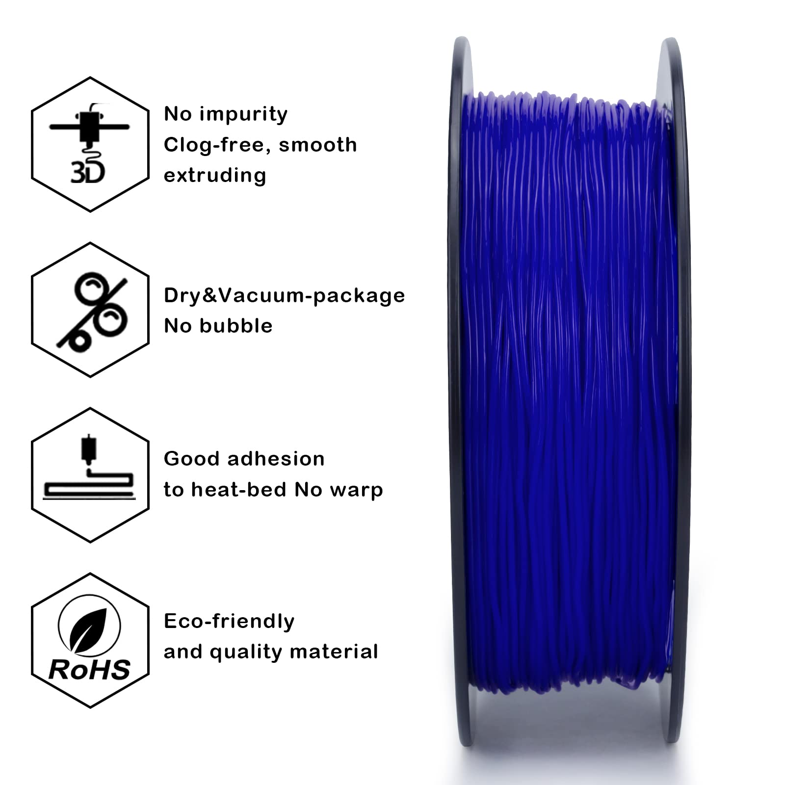 ZIRO 1.75mm TPU 3D Printer Filament - Flexible Filament 0.8KG Spool (Blue) - High Precision +/-0.05mm for Cosplay, Phone Cases & Shock-Absorbing Parts