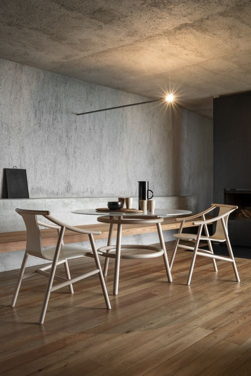 GTV Vico Magistretti 03 02 Bentwood Dining Table - Modern Wooden Round Table for Kitchen, Dining Room & Small Space Decor