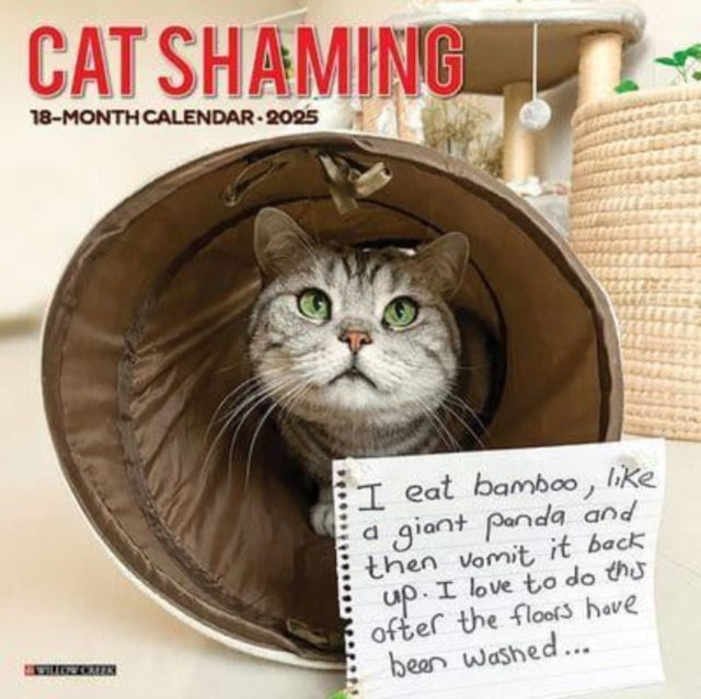 2025 Cat Shaming Wall Calendar 12x12 Inches - Funny Pet Lover Gift for Cat Owners, Perfect for Home & Office Decor