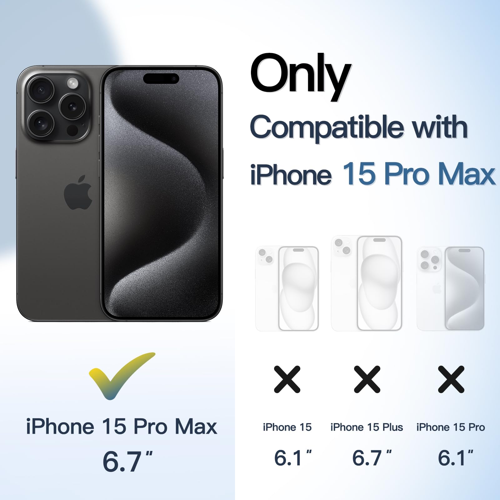 JETech Shockproof Bumper Case for iPhone 15 Pro Max 6.7-Inch - Matte TPU Frame with Anti-Scratch Clear Back (Black Titanium) | Protective Phone Cover for Everyday Use, Outdoor Activities & Travel