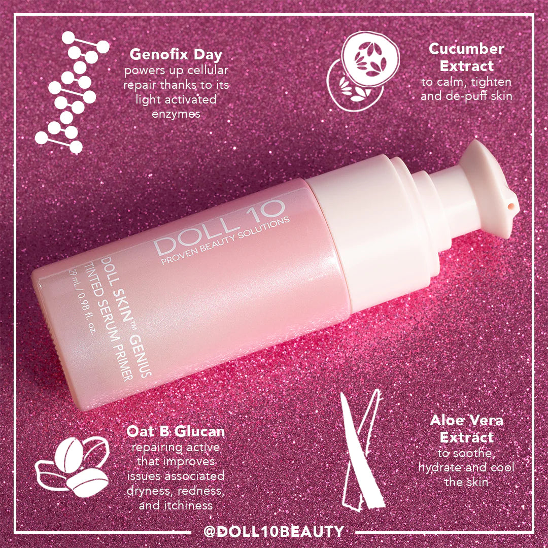 Doll 10 Tinted Serum Primer - Lightweight Makeup Base with Hydrating Formula for Flawless Skin | Perfect for Daily Wear & Special Occasions