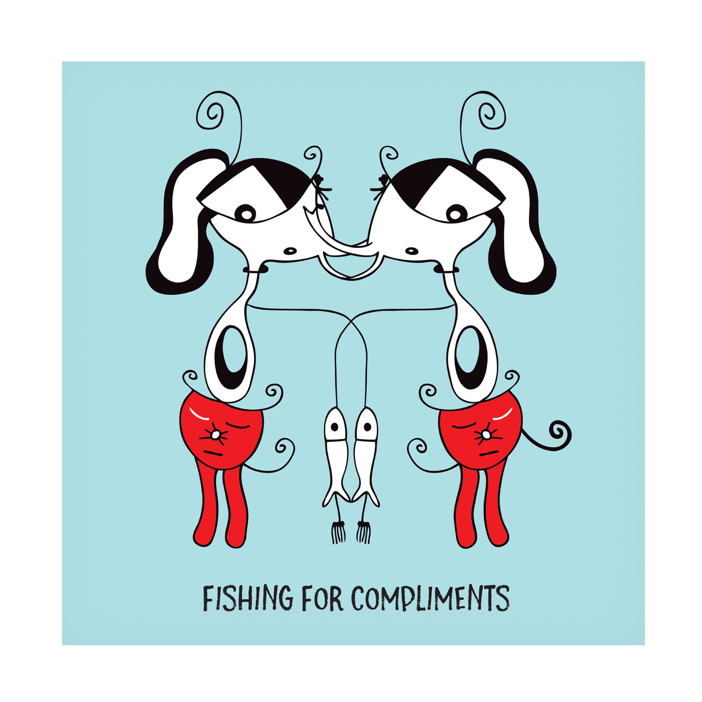 Trademark Fine Art 'Fishing For Compliments' Canvas Wall Art by Oodlies - Perfect for Living Room, Bedroom & Office Decor