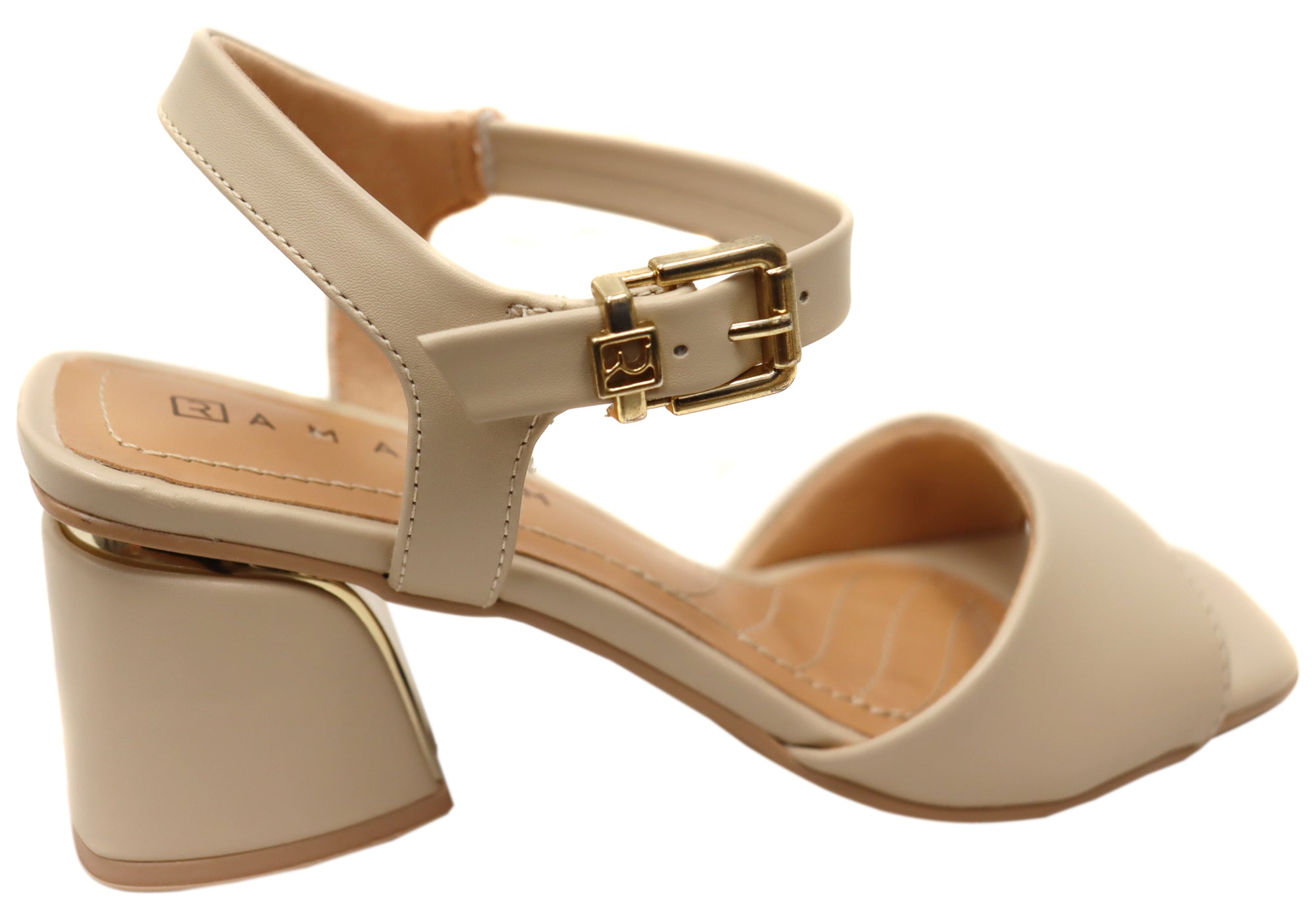 Ramarim Marley Women's Comfortable Brazilian Mid Heel Dress Sandals - Elegant Summer Wedding & Party Shoes for Women