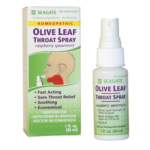 Seagate Olive Leaf Nasal Spray & Raspberry Spearmint Throat Spray Combo Pack (2-Pack) - Natural Immune Support for Cold & Allergy Relief - Perfect for Travel, Work & Home Use