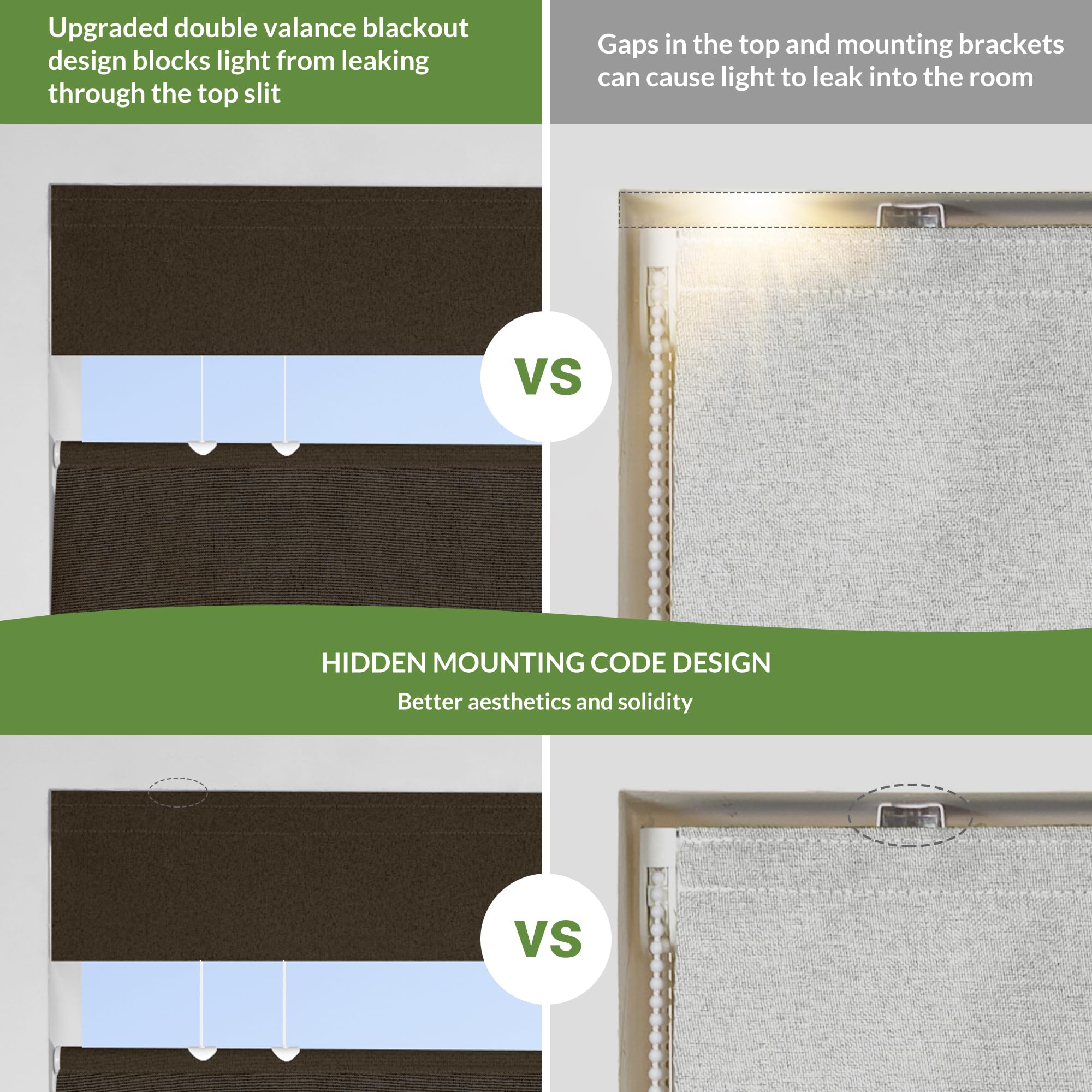 Blackout Cordless Roman Shades for Windows - Top Down Bottom Up Thermal Insulated Window Blinds, Easy to Install, Brown (59