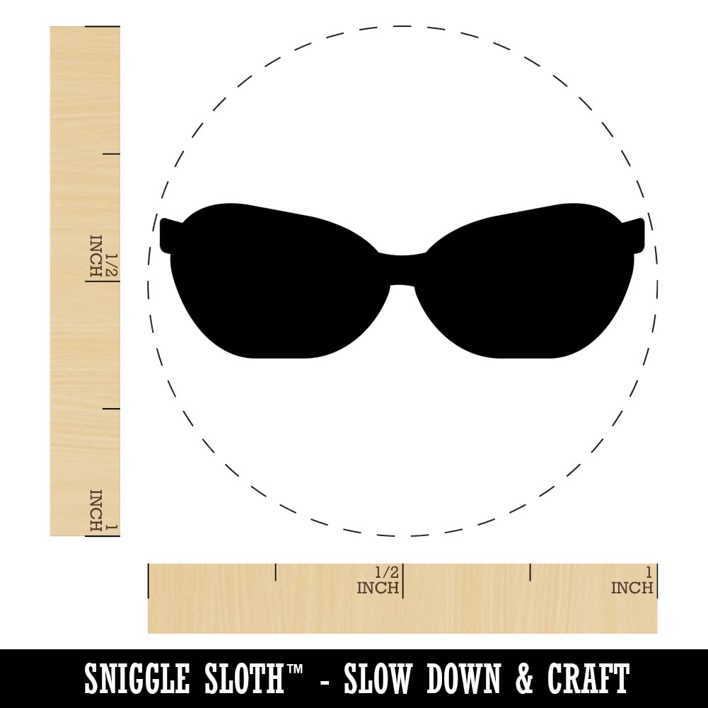 1 Inch Medium Blue Ink Self-Inking Rubber Stamp - Perfect for Crafting, Planner Stamping, DIY Projects & Office Use - Sunglasses Design Solid Stamp