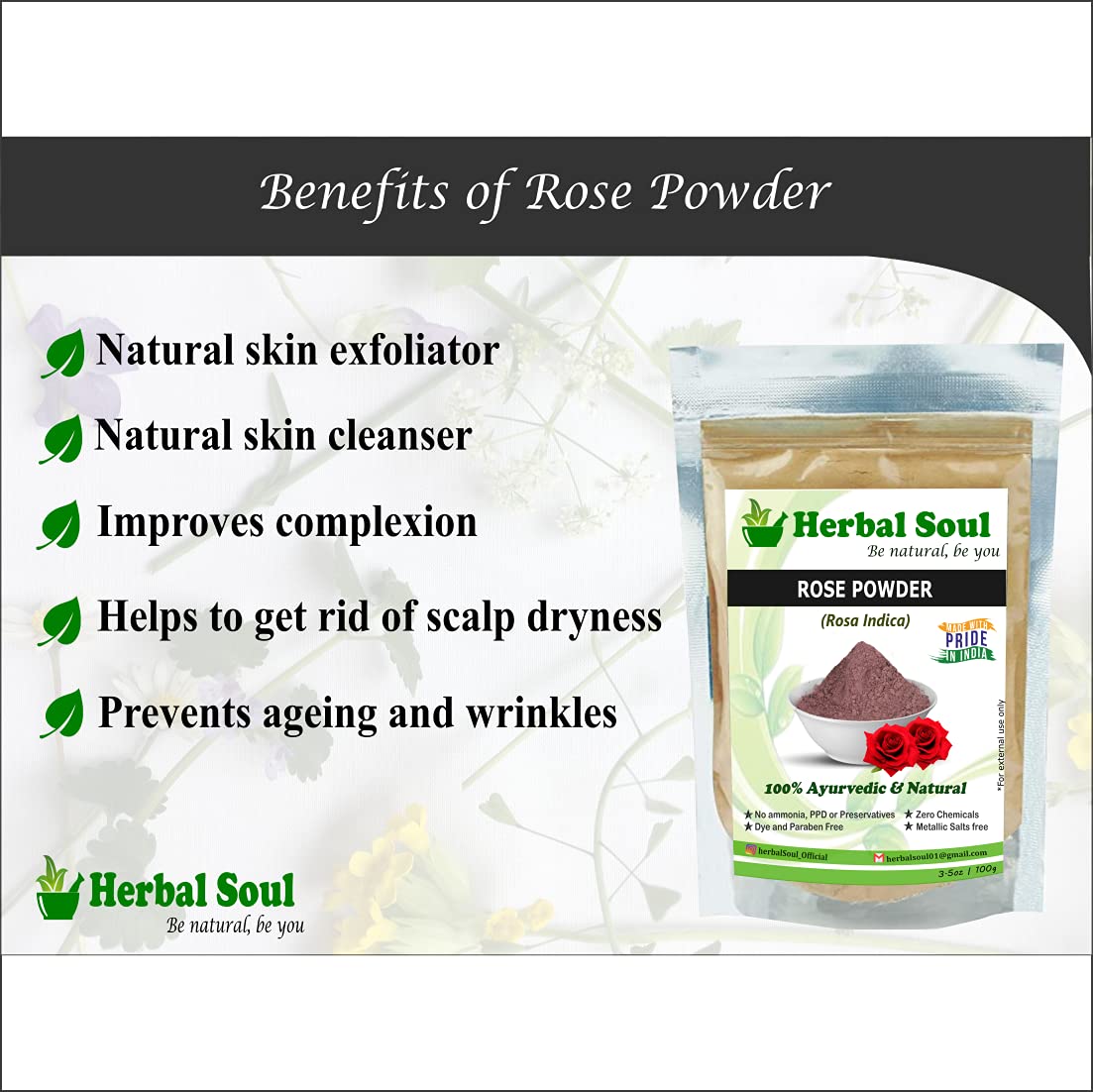 Organic Mulethi Licorice Powder & Rose Petal Powder Combo (200g) - Natural Hair & Face Mask for Glowing Skin & Healthy Hair | DIY Beauty Treatment for Dry Skin & Dandruff