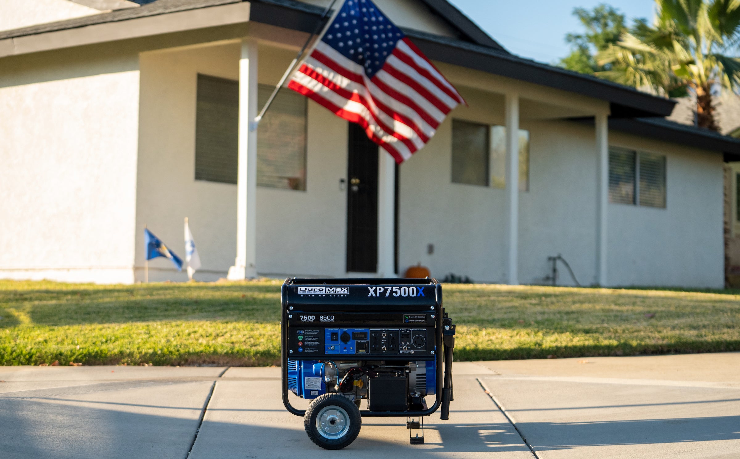 7,500 Watt Portable Gasoline Generator with CO Alert - Reliable Backup Power for Home, Camping & Outdoor Emergencies