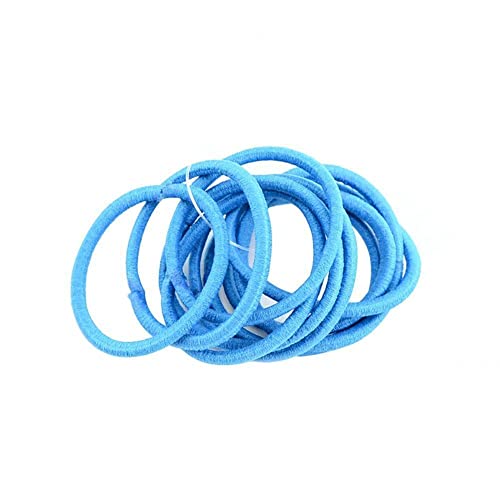 Zentto 10 Pack Multicolor Elastic Hair Ties for Women Girls Kids - Soft No-Slip Hair Bands with Storage Pouch (Light Blue) | Perfect for School, Sports, Travel & Everyday Hairstyles
