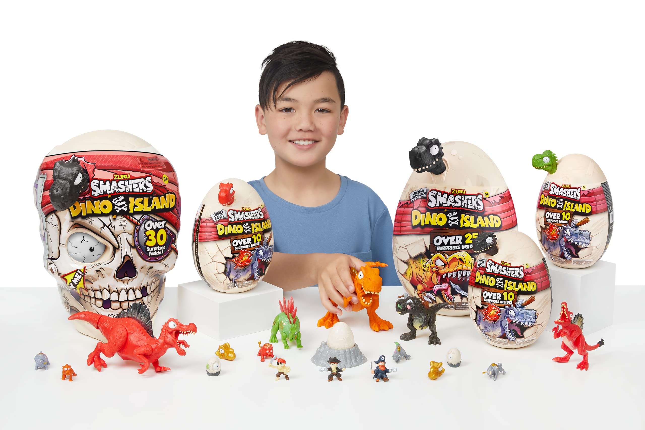 ZURU Smashers Dino Island Mini Egg Spinosaurus - Prehistoric Dinosaur Discovery Toy with 10 Surprises (Slime, Sand & More) for Kids Age 5+ | STEM Learning, Birthday Gift & Pretend Play Adventure