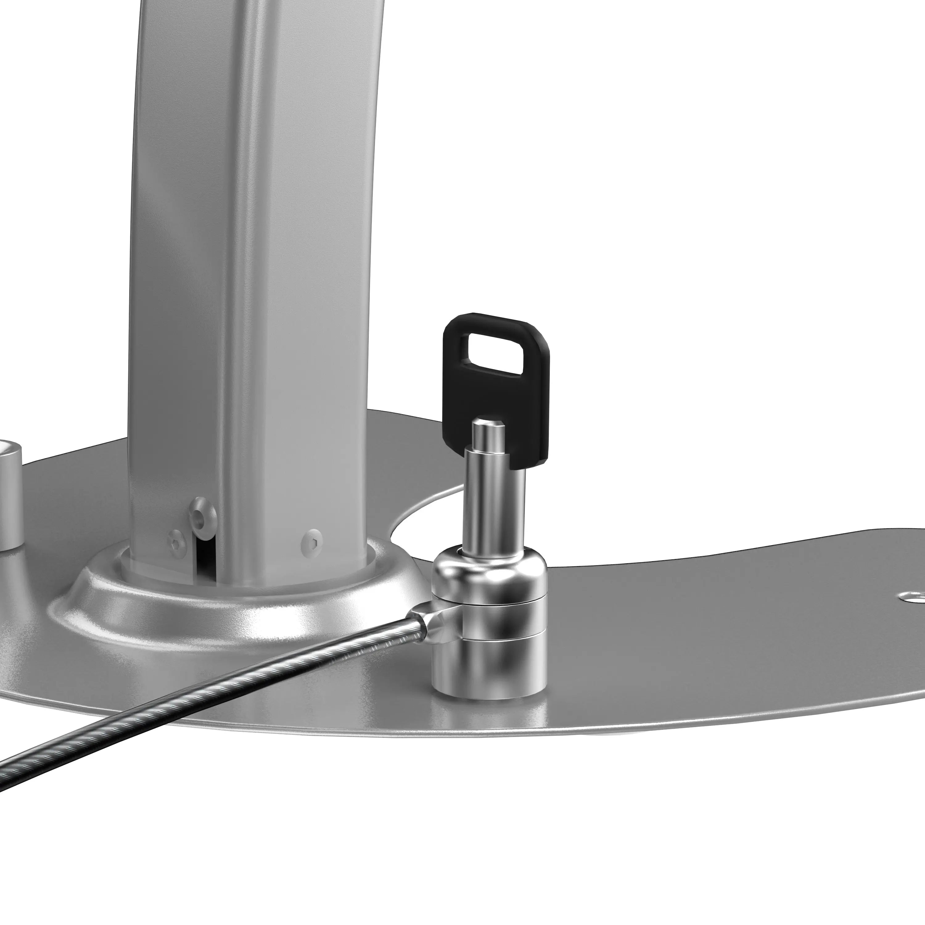 Dual Security Kiosk Stand with Locking Case & Anti-Theft Cable - Secure Payment Terminal for Retail Stores & Public Spaces