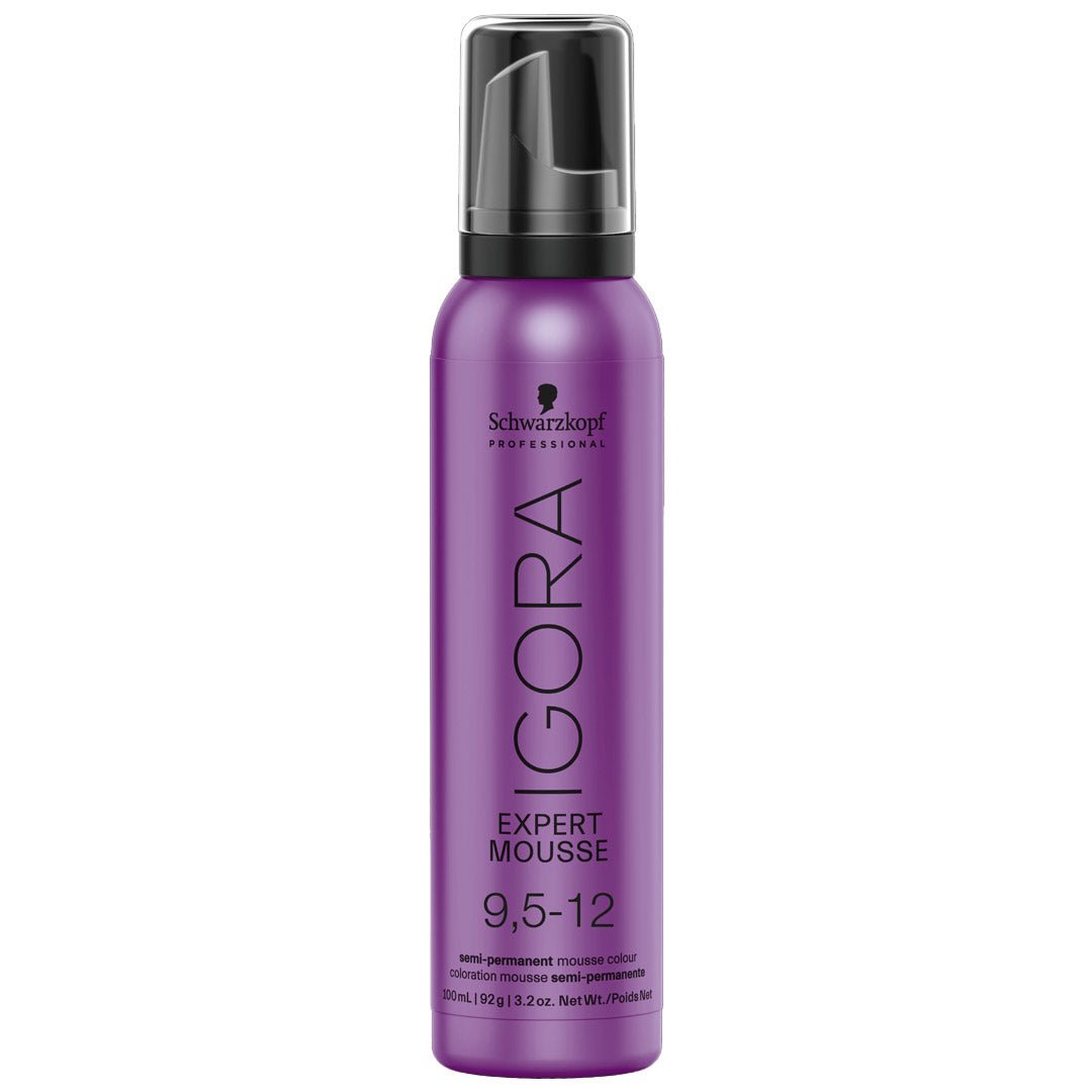 Schwarzkopf Professional Igora Expert Mousse 9.5-12 Moonstone 100ml - Hair Styling & Volumizing Mousse for Salon-Quality Blonde & Silver Highlights at Home