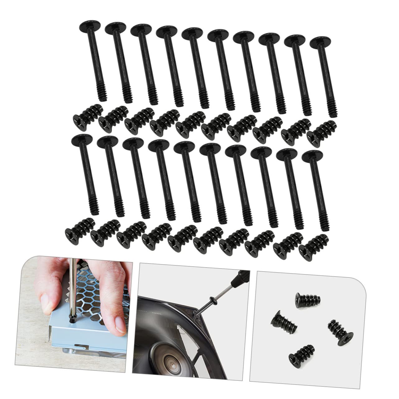 Uonlytech 3 Sets Computer Case Fan Screws Kit - Long & Short Chassis Fan Mounting Screws Assortment for PC Build, Cooling System, and DIY Computer Upgrades