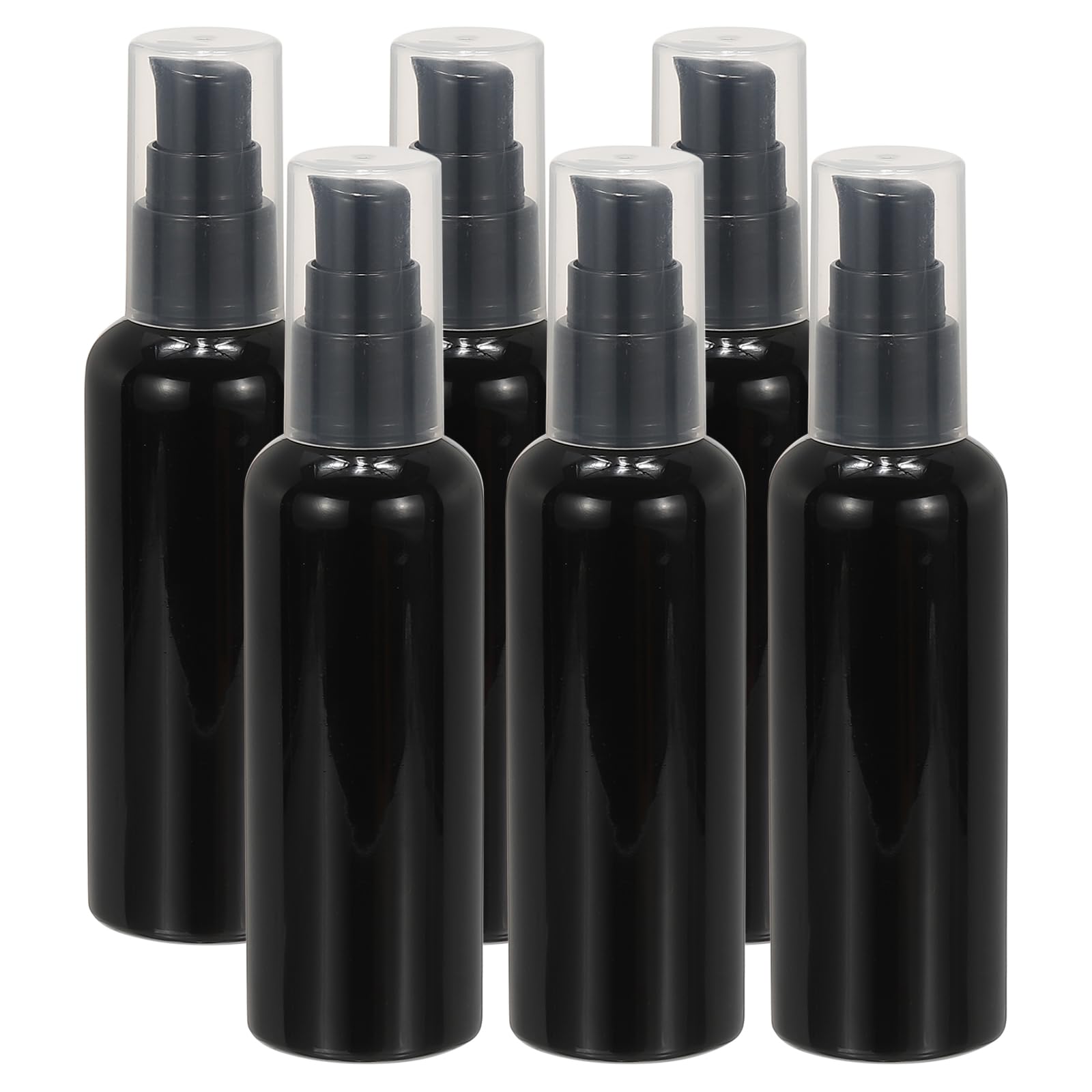 6-Pack PATIKIL 3.4oz (100ml) Leak-Proof Travel Pump Bottles - Refillable Squeeze Dispenser for Shampoo, Lotion & Toiletries | Perfect for Air Travel, Gym Bag & Vacation Essentials (Black)