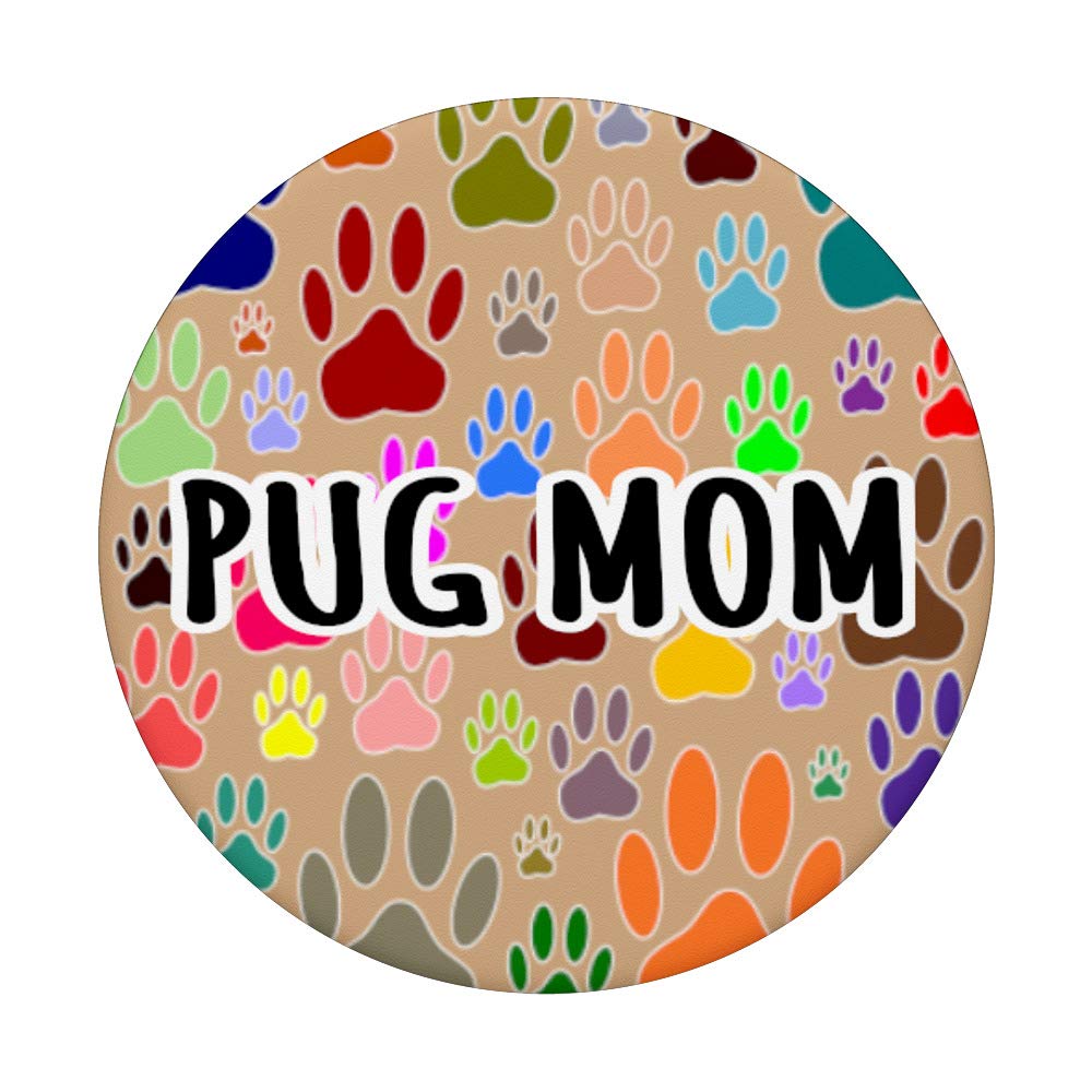 Pug Mom PopSockets Phone Grip & Stand - Expandable Phone Holder for iPhone, Samsung, Tablets - Perfect for Dog Lovers, Home, Office & Travel Use