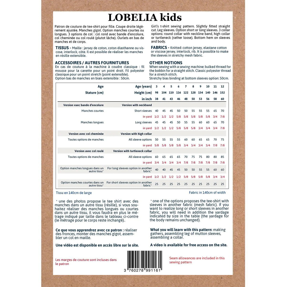 Lobelia T-Shirt Pattern for Kids Ages 3-12 | Trendy Floral Print Cotton Tee for Boys & Girls | Perfect for School, Playdates & Family Outings
