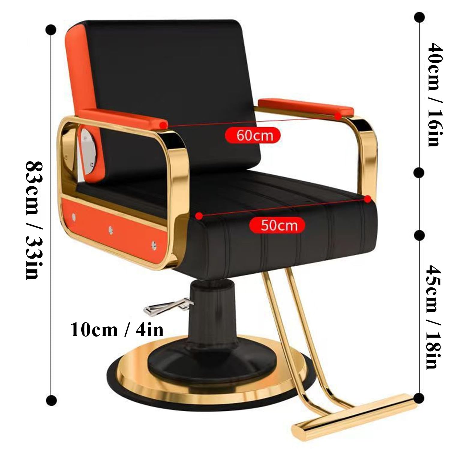 Hydraulic Barber Chair - Professional Salon Chair for Hair Stylists with Wide Rotating Seat, Beauty Spa & Cosmetology Equipment for Hairdressing & Shampoo - Perfect for Salons, Barbershops & Home Use (Black)
