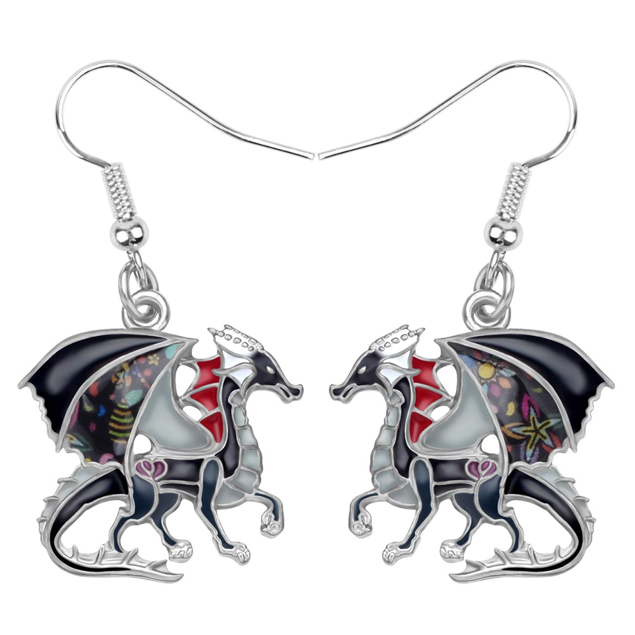 WEVENI Hypoallergenic Dragon Earrings for Women - Enamel Alloy Aesthetic Jewelry, Personalized Gift for Her - Perfect for Cosplay, Fantasy Lovers & Unique Fashion Accessories