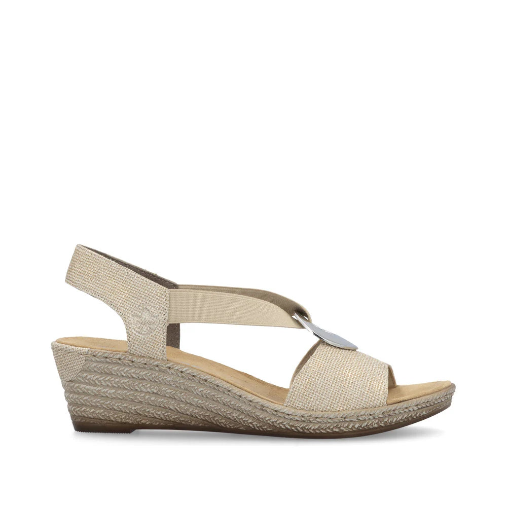 Rieker 624H6 Beige Women's Comfortable Casual Shoes for Walking, Work & Everyday Wear