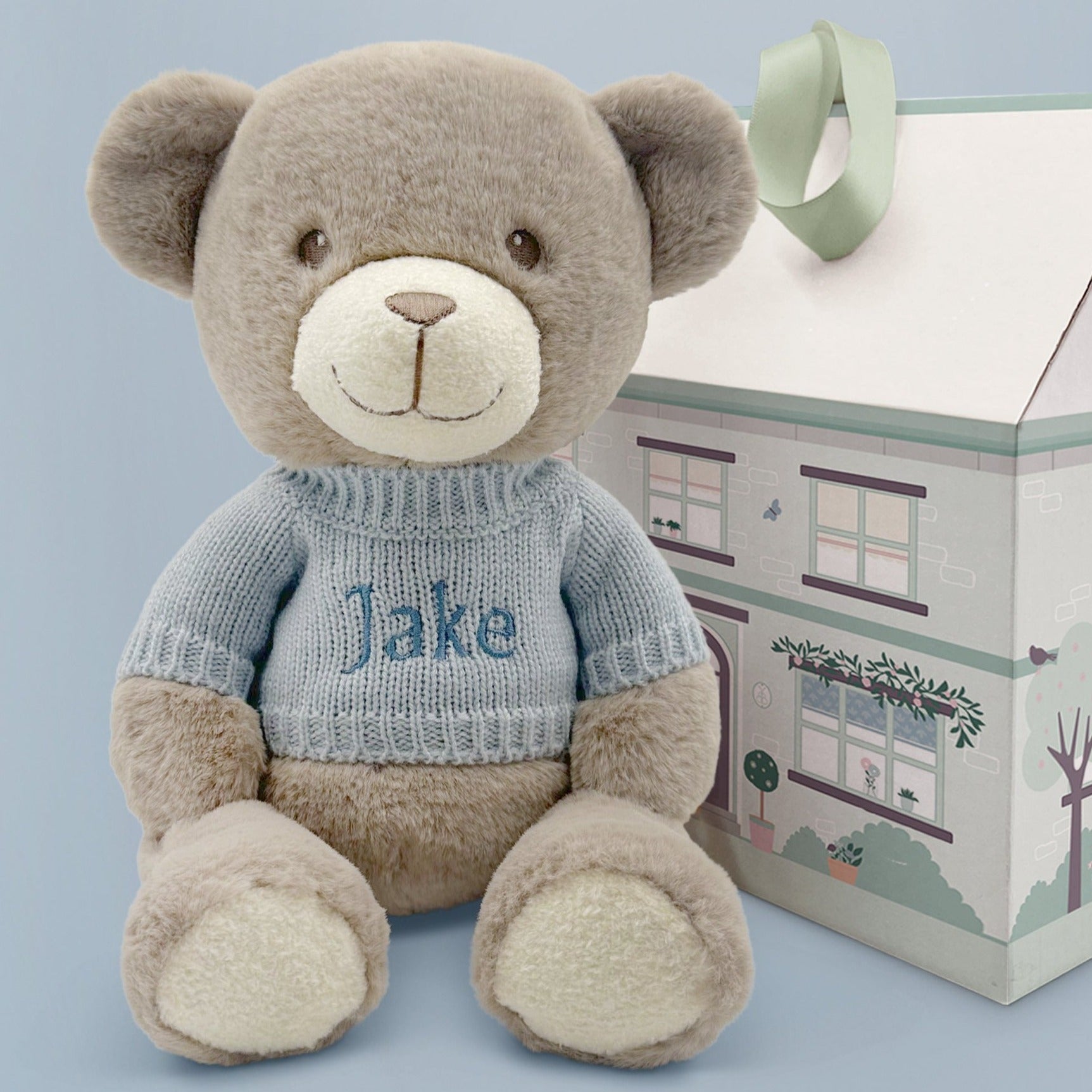 Custom Blue Frankie Bear Plush Toy - Personalized Gift for Kids, Birthday & Valentine's Day Present | Cuddly Stuffed Animal for Nursery Decor & Comfort