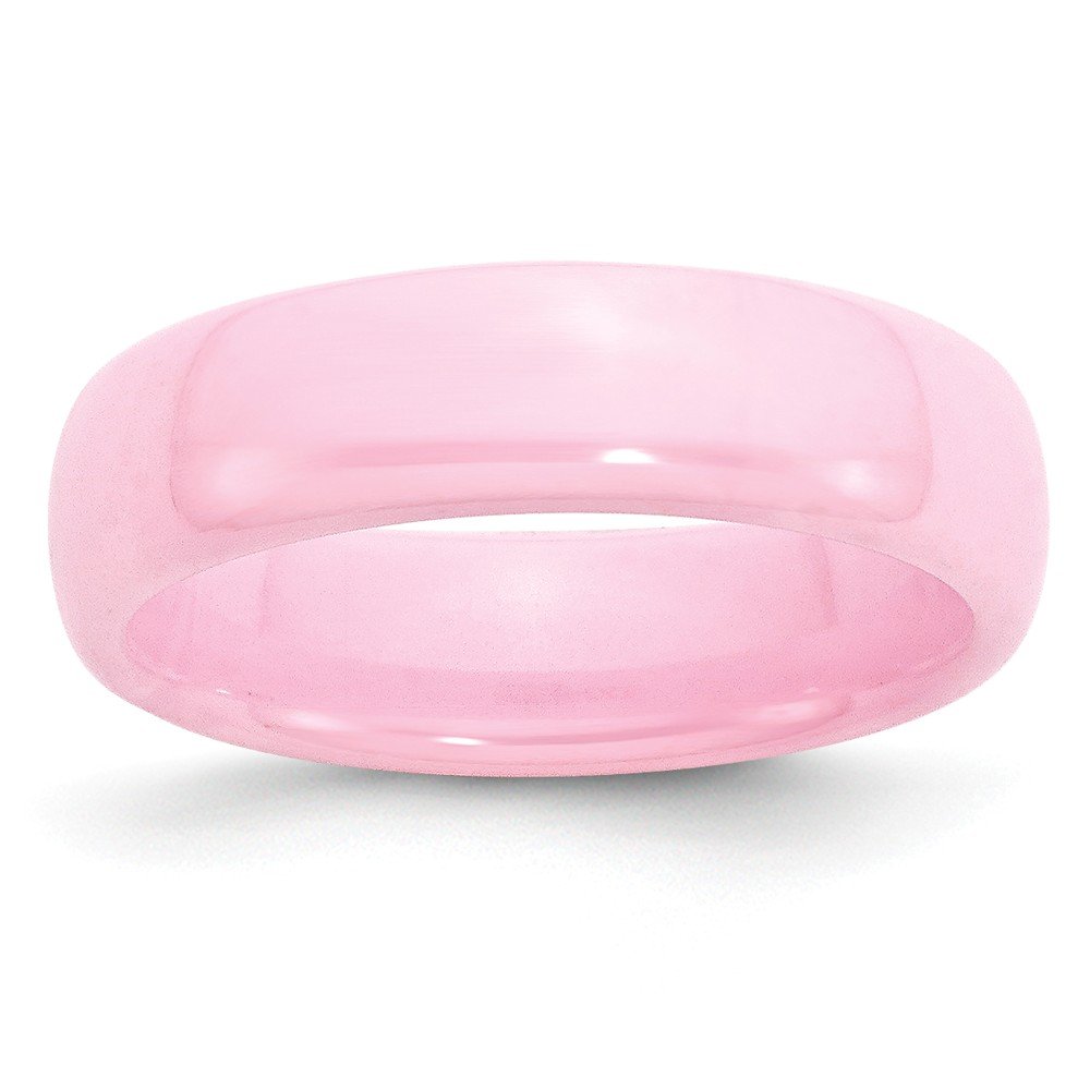 Lux Ceramic Pink 6mm Polished Wedding Band Ring for Women - Elegant & Durable Ceramic Jewelry for Engagement, Anniversary & Everyday Wear