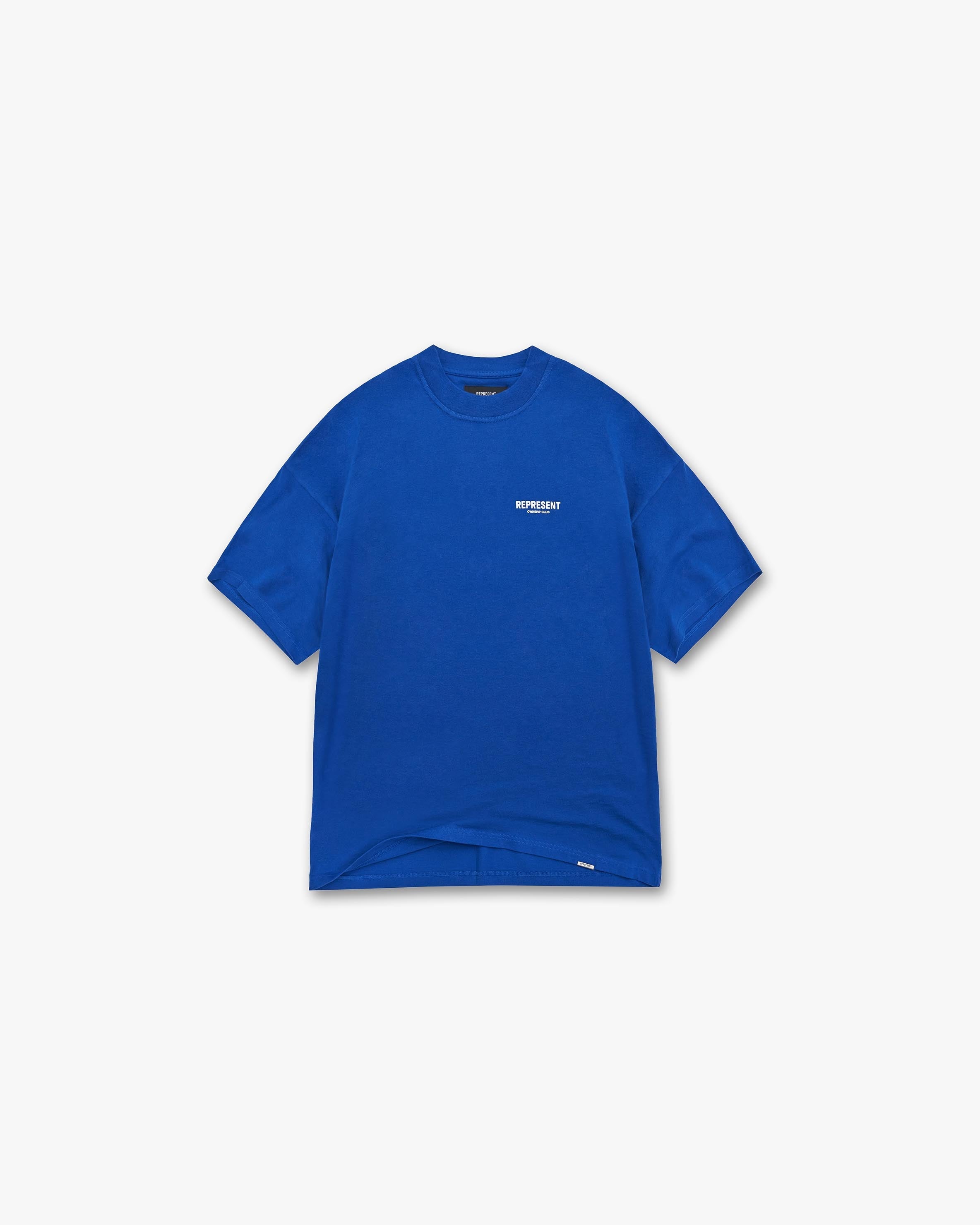 Represent Owners Club T-Shirt - Cobalt Blue Cotton Crewneck Tee for Men | Casual Streetwear & Everyday Outfit Essential