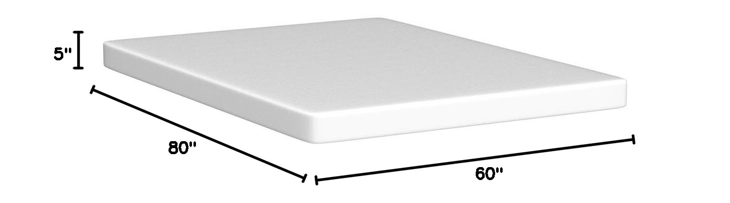 5 Inch Queen Memory Foam Mattress with Cooling Gel & Green Tea Infusion - Medium Firm, CertiPUR-US Certified, Bed-in-a-Box, Pressure Relieving - Perfect for Hot Sleepers & Back Pain Relief - Queen Size, White