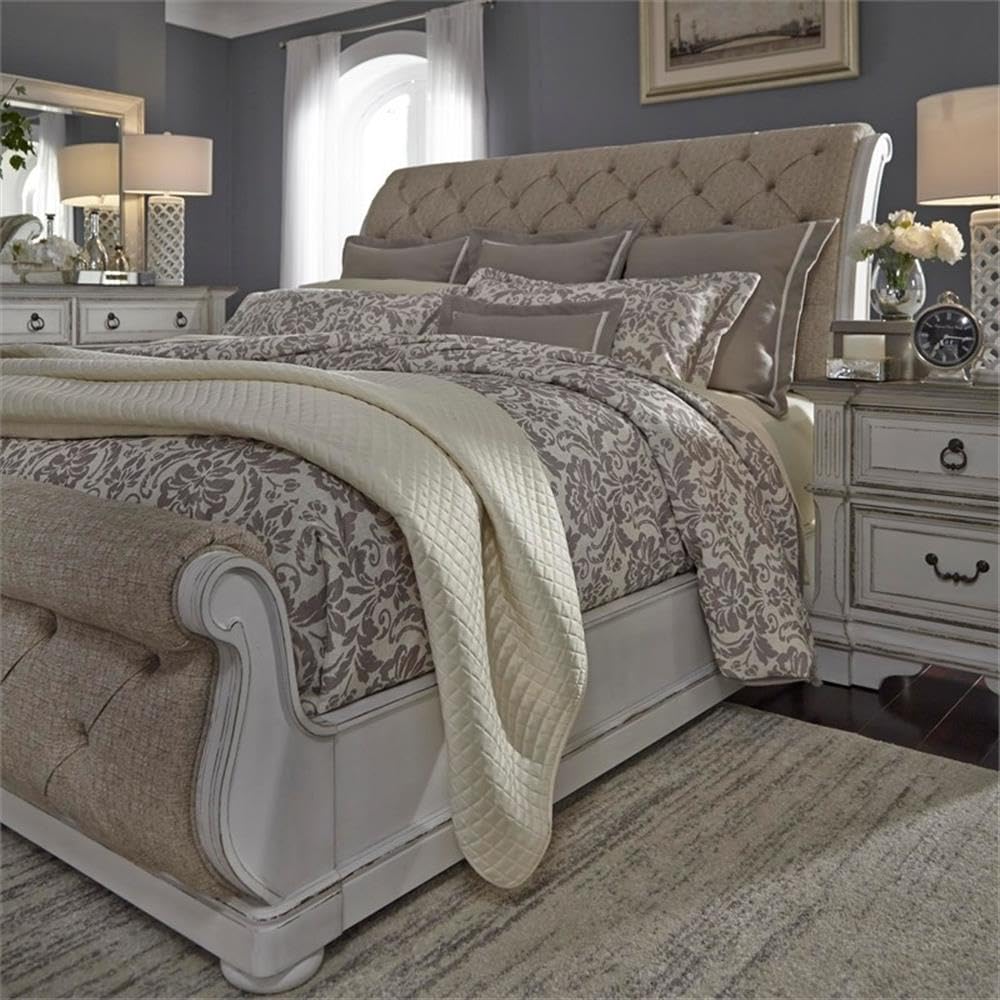 Liberty Furniture Abbey Park White Mirror - Elegant Full-Length Wall Mirror for Bedroom, Living Room & Entryway Decor