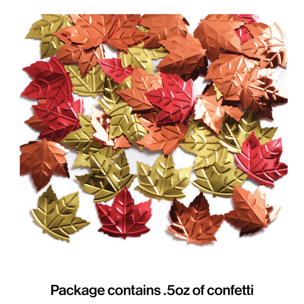 12-Piece Bulk Maple Leaf Confetti - Fall Wedding Decorations, Thanksgiving Party Supplies, Autumn Table Scatter for Seasonal Celebrations