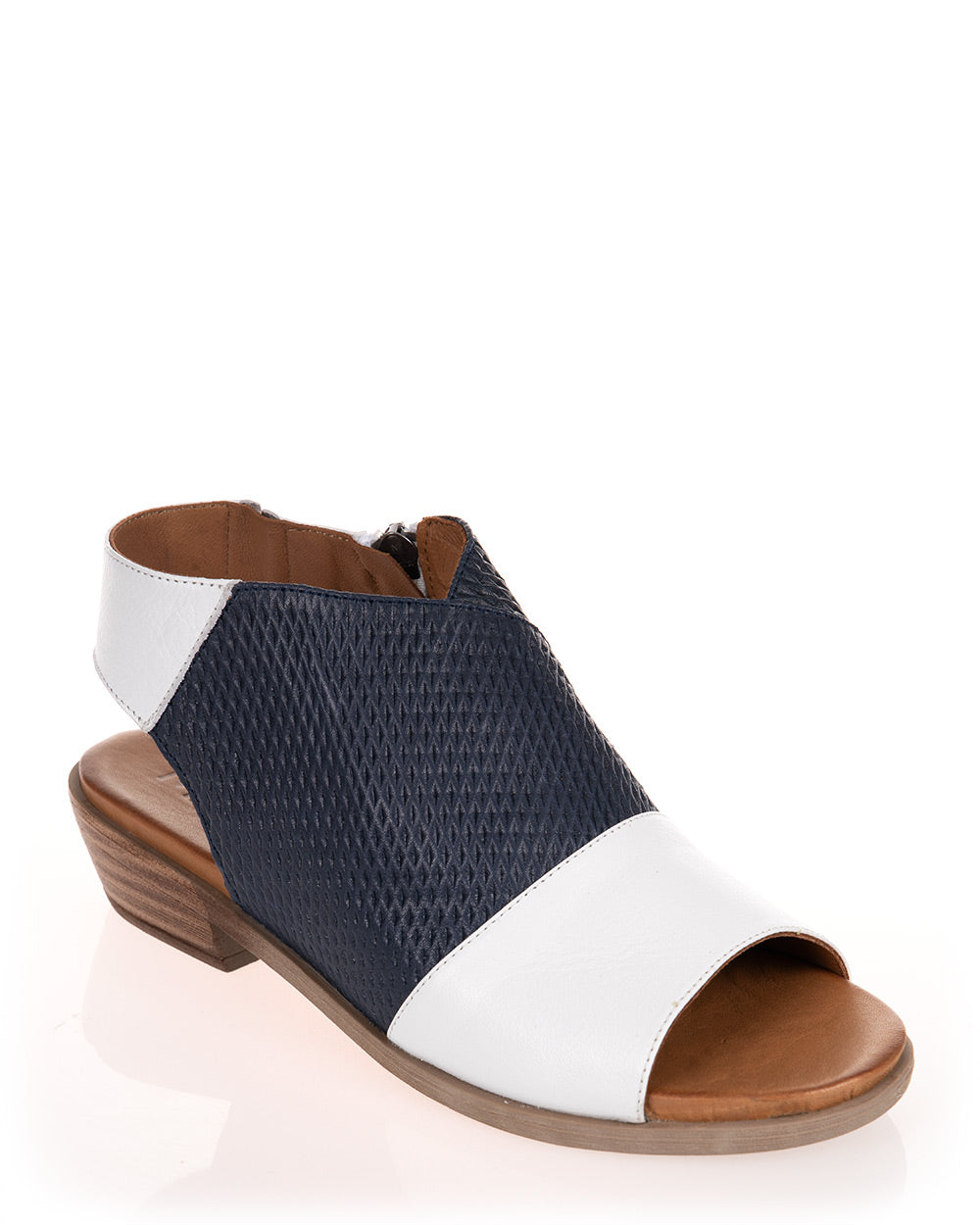 Mago Harper Women's Leather Sandals - White, Navy & White Color Options | Comfortable Casual & Dressy Sandals for Summer, Beach, Vacation & Everyday Wear