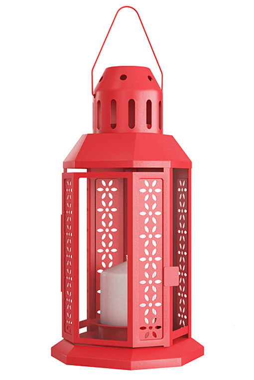 10 Pack Red Metal Miners Lanterns - Vintage Candle Holders for Tealight Candles (21cm) - Perfect for Summer, Christmas, Weddings, Home Parties, Balcony & Deck Decorations