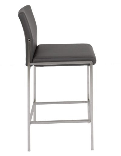 Amelie Stool in Grey - Modern Accent Seating for Living Room, Bedroom & Office - Sturdy & Stylish Home Decor Furniture